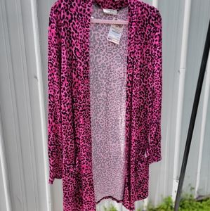 Hot Pink Leopard Cardigan